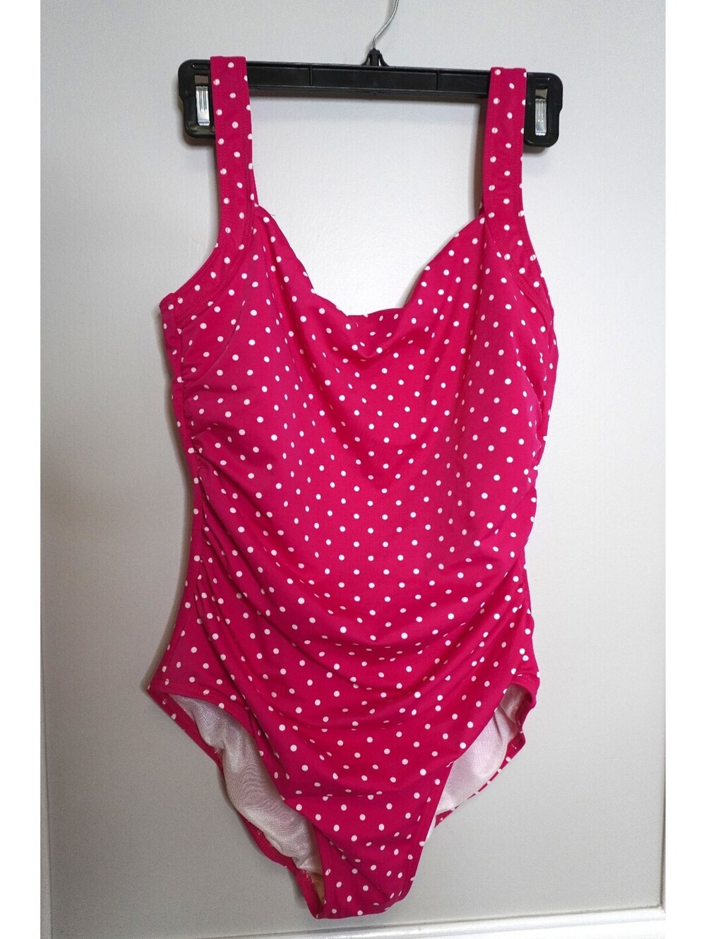 Talbots Pink Polka Dot One Piece Swimsuit Size 10
